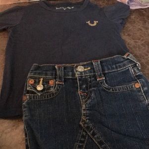 True Religion shirt & Jean Skirt blue